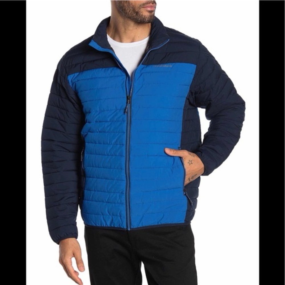 BN7 Hawke & Co Men Performance Two-Tone Blue Puffer Jacket‎ Outdoor Outerwear